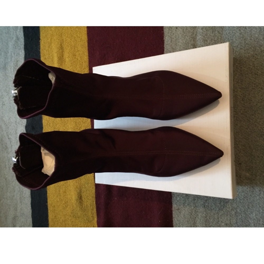 Flat Plum ankle booties